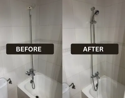 Bath shower column and mixer tap replacement — before and after